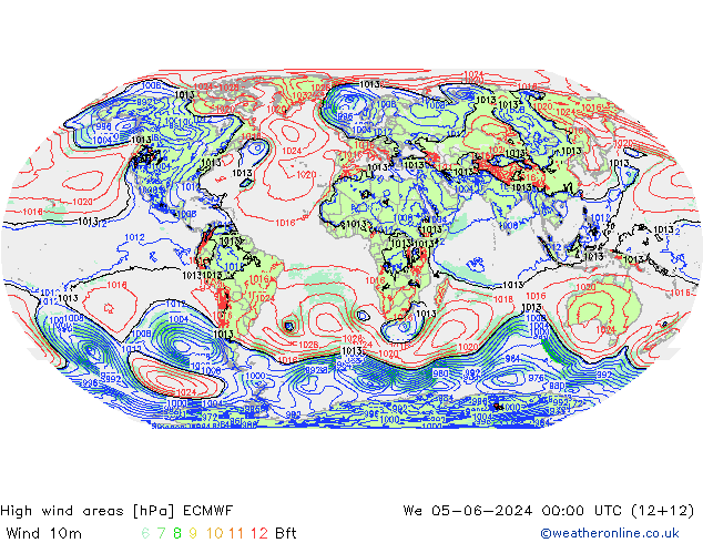Windvelden ECMWF wo 05.06.2024 00 UTC