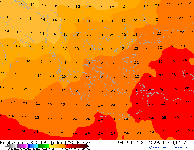 Z500/Rain (+SLP)/Z850 ECMWF Tu 04.06.2024 18 UTC