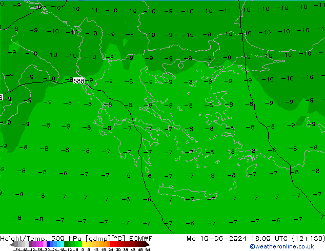 Z500/Rain (+SLP)/Z850 ECMWF ��� 10.06.2024 18 UTC