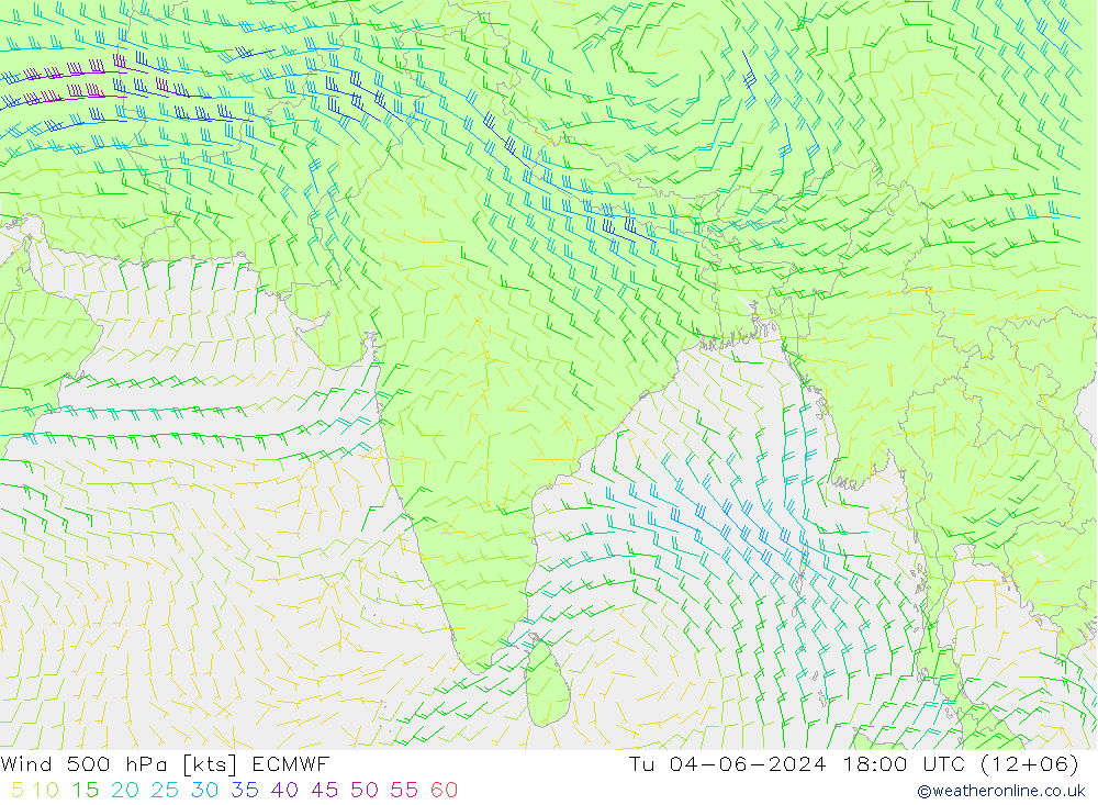 Vento 500 hPa ECMWF mar 04.06.2024 18 UTC