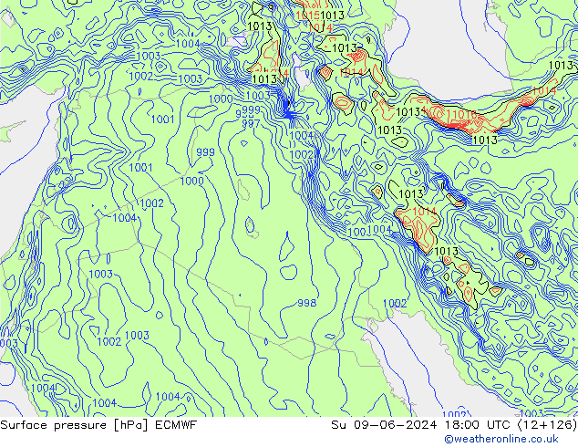 pression de l'air ECMWF dim 09.06.2024 18 UTC