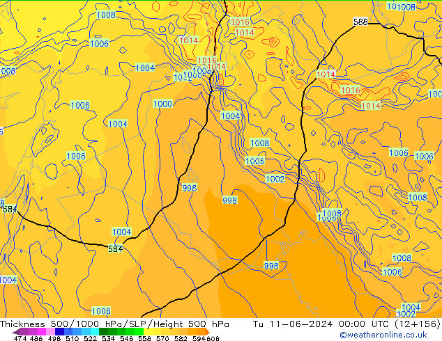 500-1000 hPa Kalınlığı ECMWF Sa 11.06.2024 00 UTC