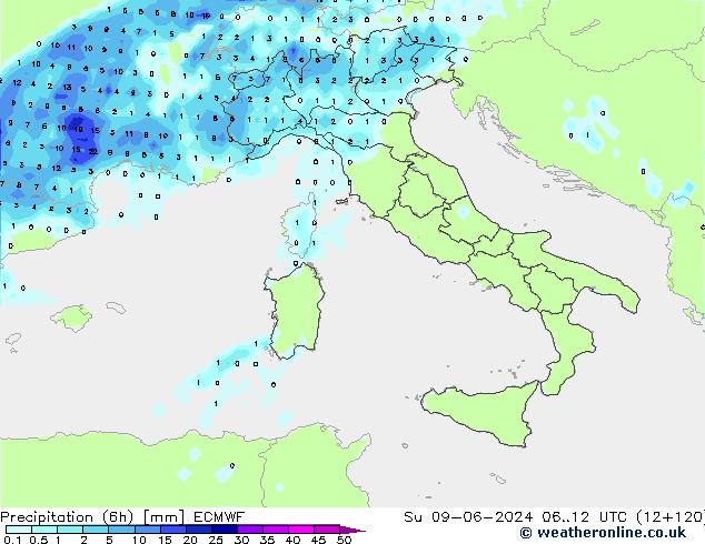 Z500/Rain (+SLP)/Z850 ECMWF Ne 09.06.2024 12 UTC