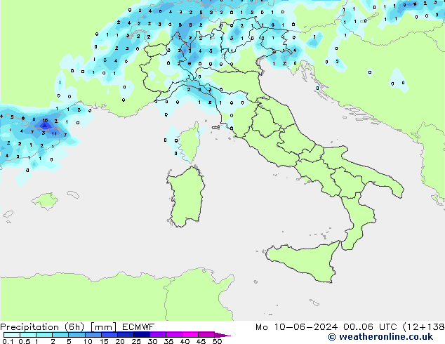 Z500/Rain (+SLP)/Z850 ECMWF lun 10.06.2024 06 UTC