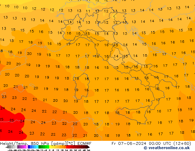 Z500/Rain (+SLP)/Z850 ECMWF vie 07.06.2024 00 UTC