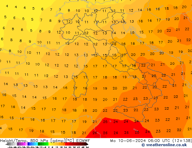 Z500/Rain (+SLP)/Z850 ECMWF lun 10.06.2024 06 UTC