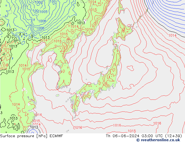 Surface pressure ECMWF Th 06.06.2024 03 UTC