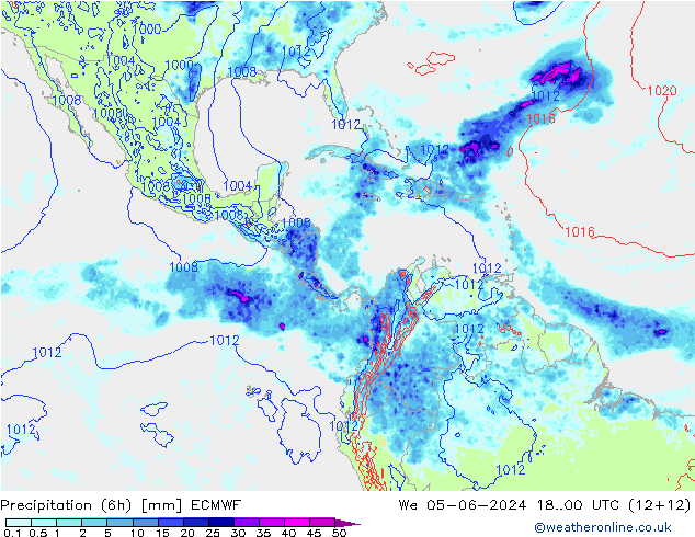 Z500/Yağmur (+YB)/Z850 ECMWF Çar 05.06.2024 00 UTC