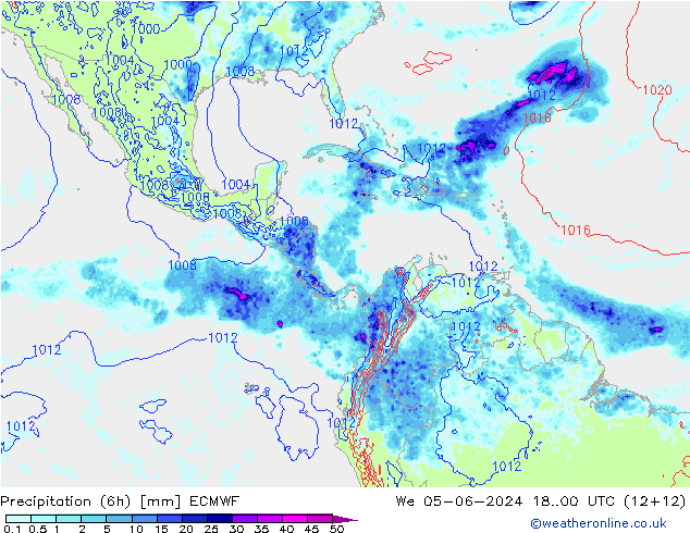 Z500/Rain (+SLP)/Z850 ECMWF ср 05.06.2024 00 UTC