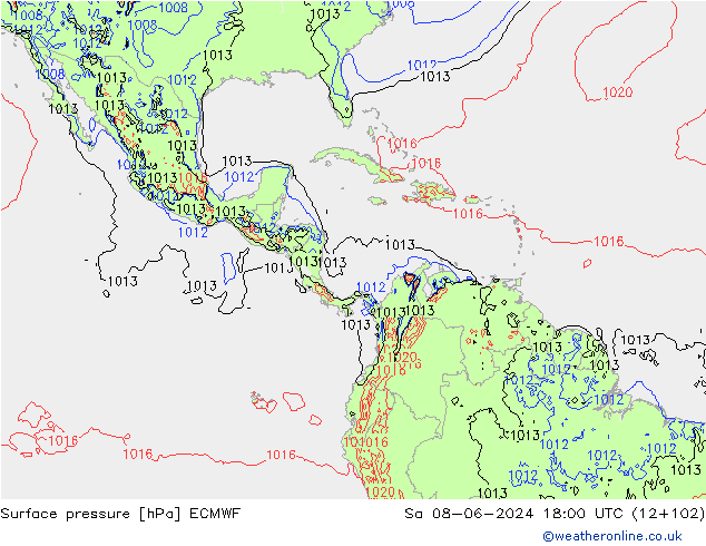 Yer basıncı ECMWF Cts 08.06.2024 18 UTC