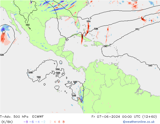 T-Adv. 500 hPa ECMWF Fr 07.06.2024 00 UTC