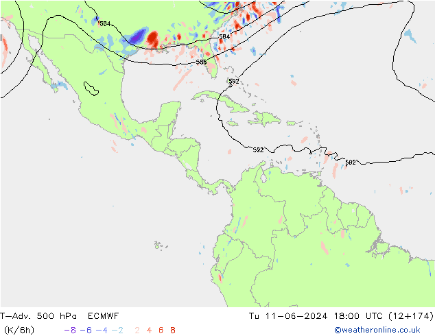 T-Adv. 500 гПа ECMWF вт 11.06.2024 18 UTC