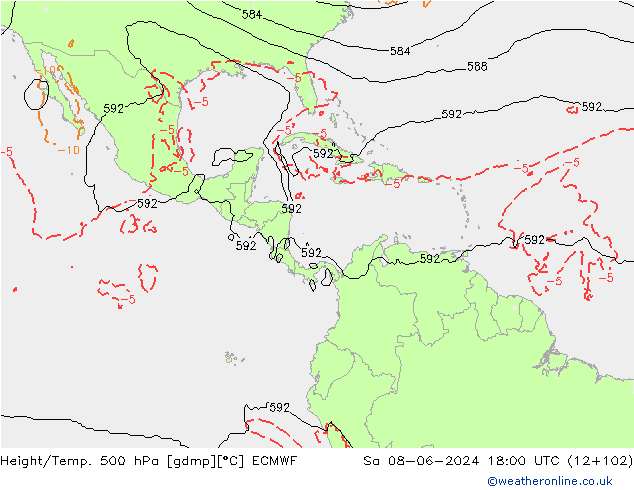 Z500/Rain (+SLP)/Z850 ECMWF сб 08.06.2024 18 UTC