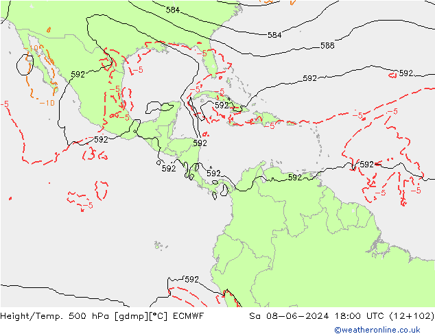 Z500/Regen(+SLP)/Z850 ECMWF za 08.06.2024 18 UTC