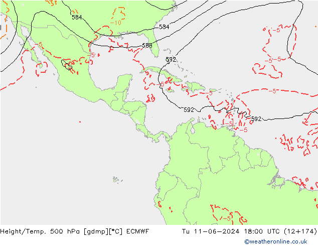 Z500/Rain (+SLP)/Z850 ECMWF ��� 11.06.2024 18 UTC