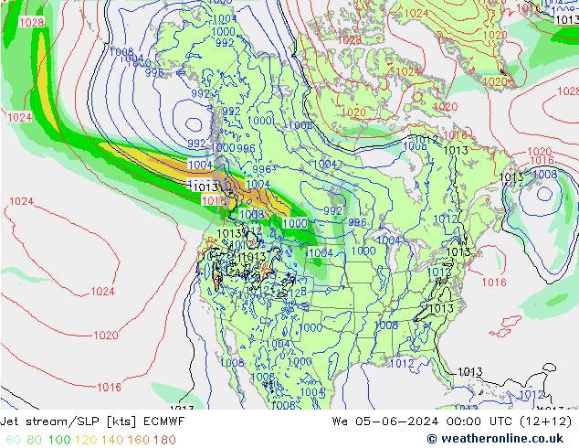 Polarjet/Bodendruck ECMWF Mi 05.06.2024 00 UTC