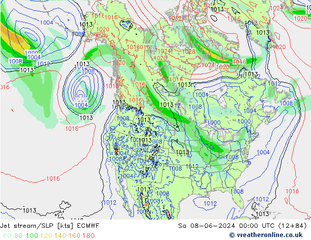 Corrente a getto ECMWF sab 08.06.2024 00 UTC