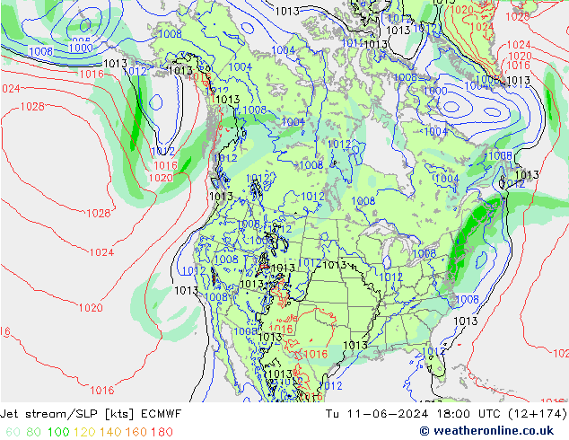 Courant-jet ECMWF mar 11.06.2024 18 UTC