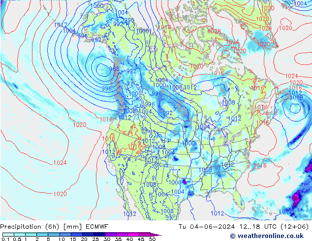 Z500/Rain (+SLP)/Z850 ECMWF Tu 04.06.2024 18 UTC