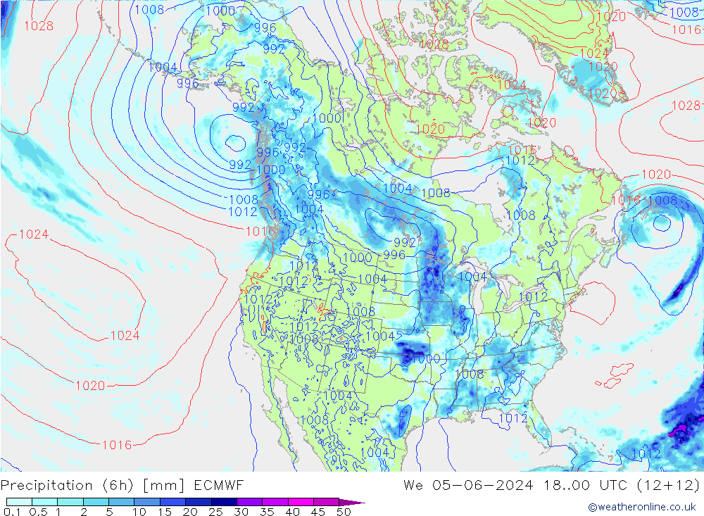 Nied. akkumuliert (6Std) ECMWF Mi 05.06.2024 00 UTC