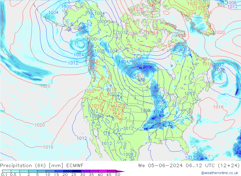 Z500/Rain (+SLP)/Z850 ECMWF śro. 05.06.2024 12 UTC