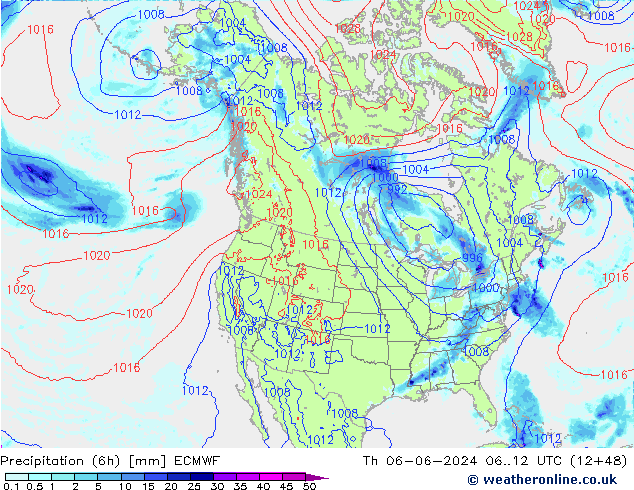 Z500/Rain (+SLP)/Z850 ECMWF jue 06.06.2024 12 UTC