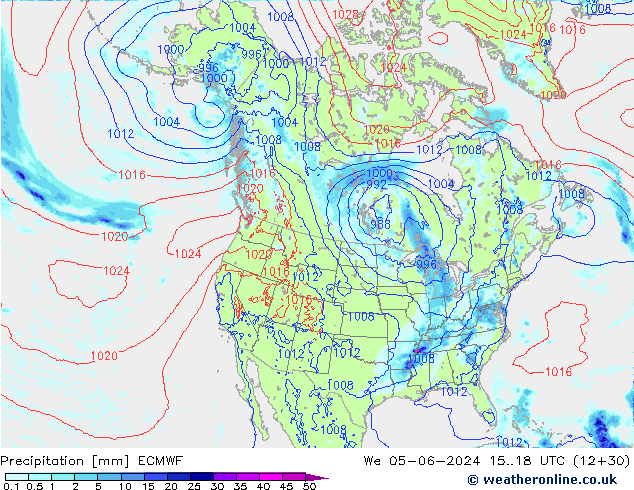 Precipitation ECMWF We 05.06.2024 18 UTC