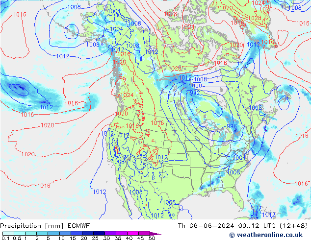 Niederschlag ECMWF Do 06.06.2024 12 UTC