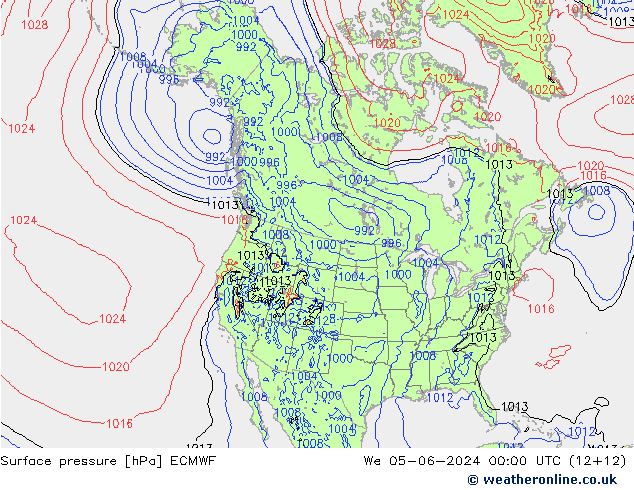 приземное давление ECMWF ср 05.06.2024 00 UTC