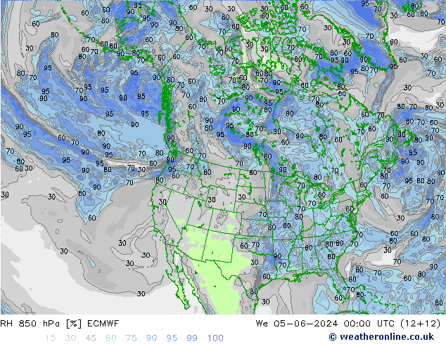 RV 850 hPa ECMWF wo 05.06.2024 00 UTC