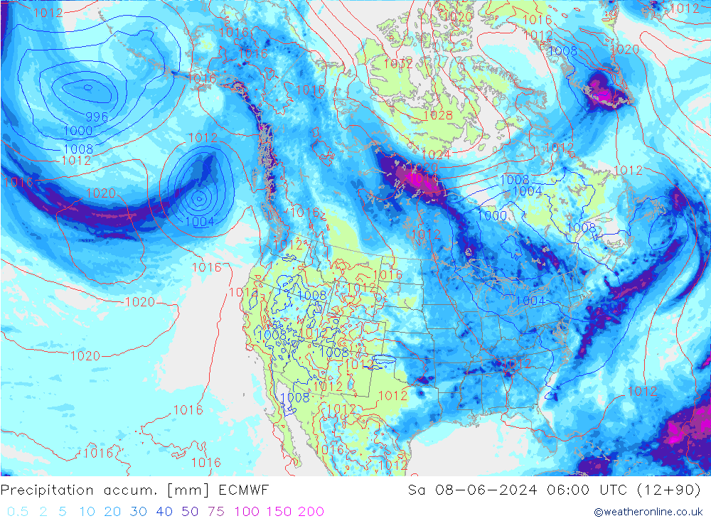 Toplam Yağış ECMWF Cts 08.06.2024 06 UTC