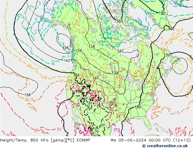 Z500/Regen(+SLP)/Z850 ECMWF wo 05.06.2024 00 UTC