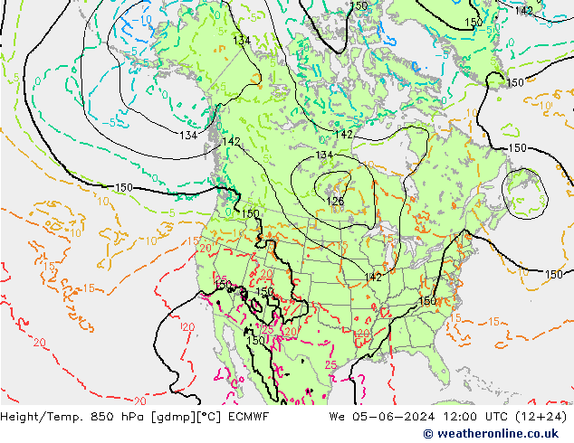 Z500/Rain (+SLP)/Z850 ECMWF 星期三 05.06.2024 12 UTC