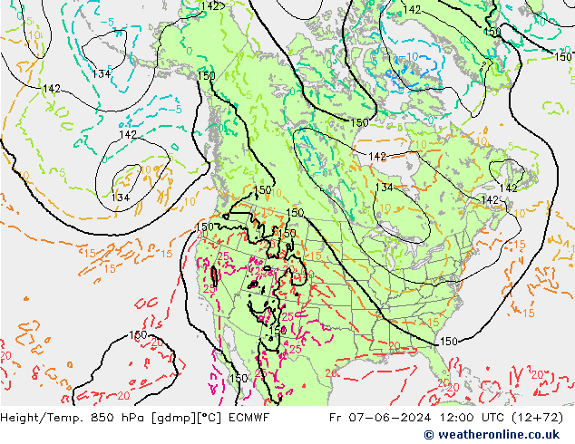 Z500/Rain (+SLP)/Z850 ECMWF Pá 07.06.2024 12 UTC