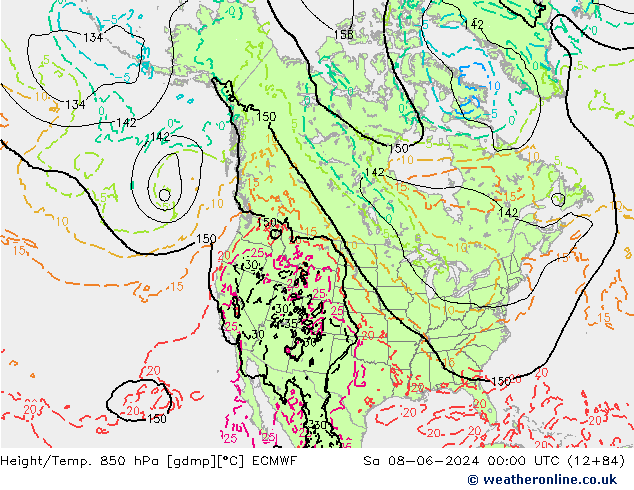 Z500/Rain (+SLP)/Z850 ECMWF So 08.06.2024 00 UTC