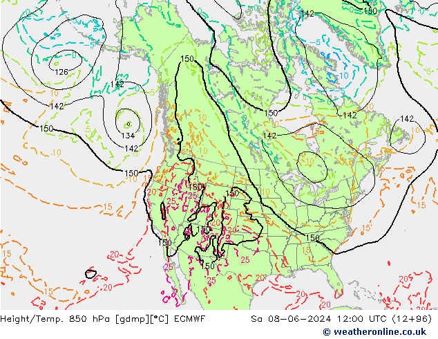 Z500/Rain (+SLP)/Z850 ECMWF Sáb 08.06.2024 12 UTC