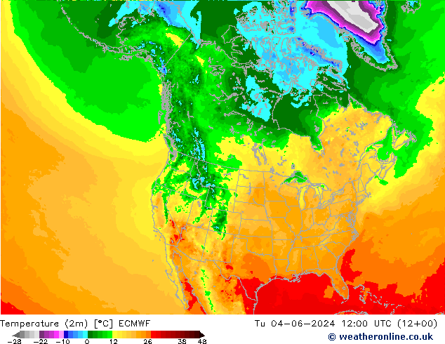 Temperatura (2m) ECMWF mar 04.06.2024 12 UTC