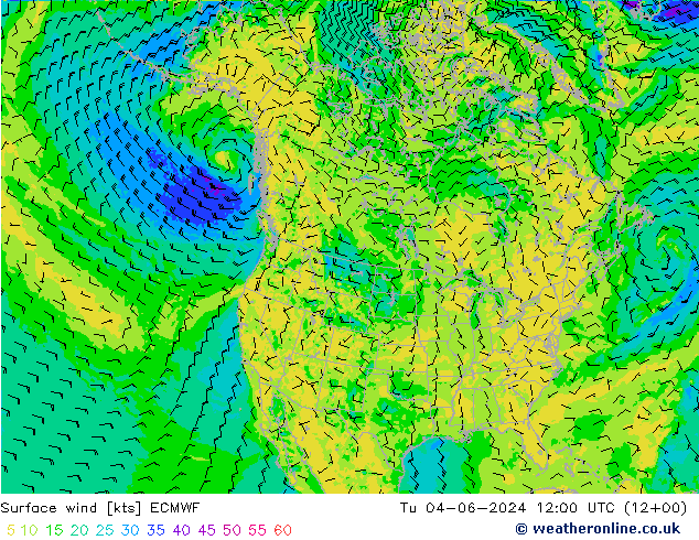 Vento 10 m ECMWF Ter 04.06.2024 12 UTC