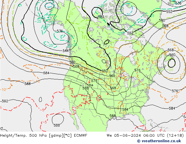 Z500/Rain (+SLP)/Z850 ECMWF St 05.06.2024 06 UTC