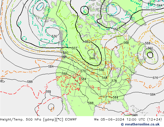 Z500/Rain (+SLP)/Z850 ECMWF  05.06.2024 12 UTC