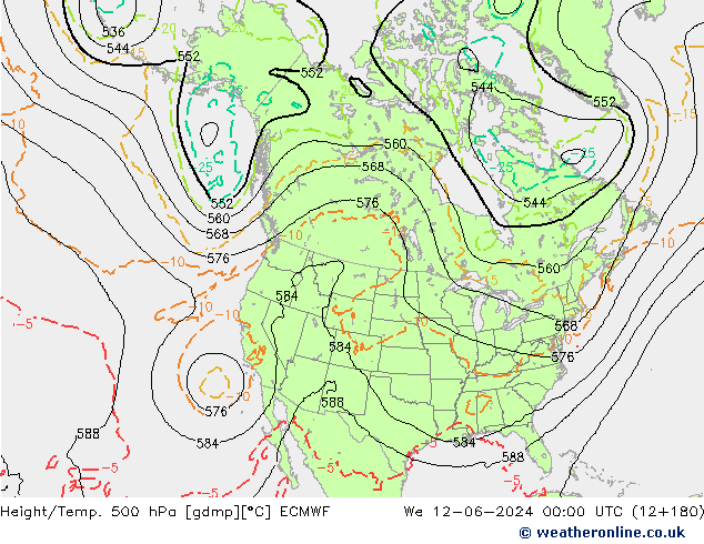 Height/Temp. 500 гПа ECMWF ср 12.06.2024 00 UTC