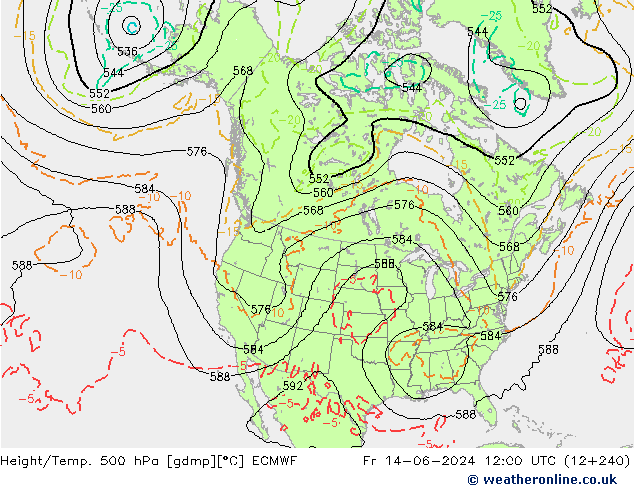 Height/Temp. 500 hPa ECMWF ven 14.06.2024 12 UTC