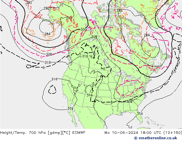 Height/Temp. 700 hPa ECMWF Seg 10.06.2024 18 UTC