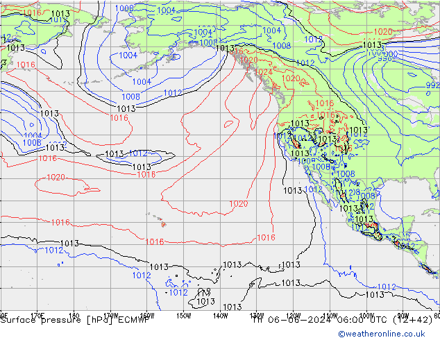 Luchtdruk (Grond) ECMWF do 06.06.2024 06 UTC