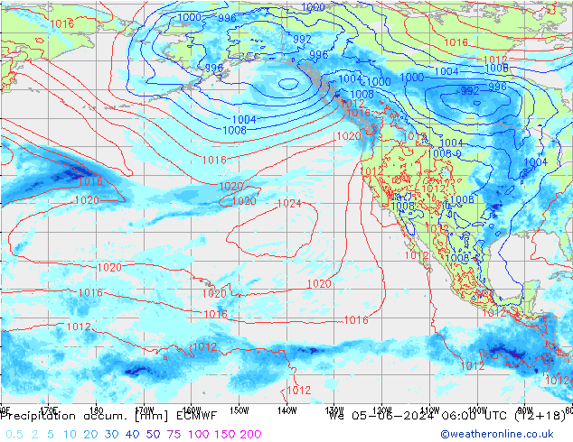 Toplam Yağış ECMWF Çar 05.06.2024 06 UTC