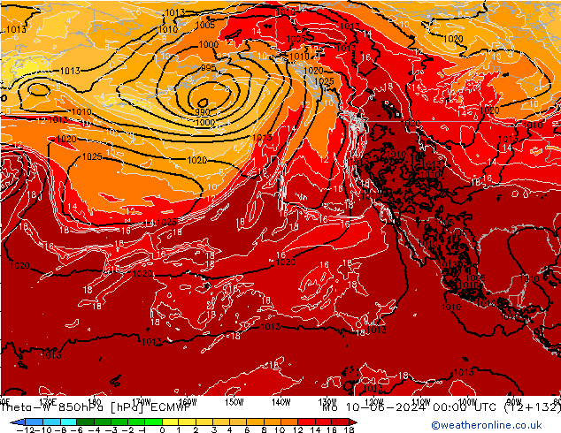 Theta-W 850hPa ECMWF lun 10.06.2024 00 UTC