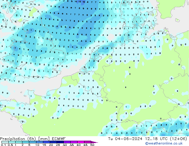 Z500/Rain (+SLP)/Z850 ECMWF Tu 04.06.2024 18 UTC