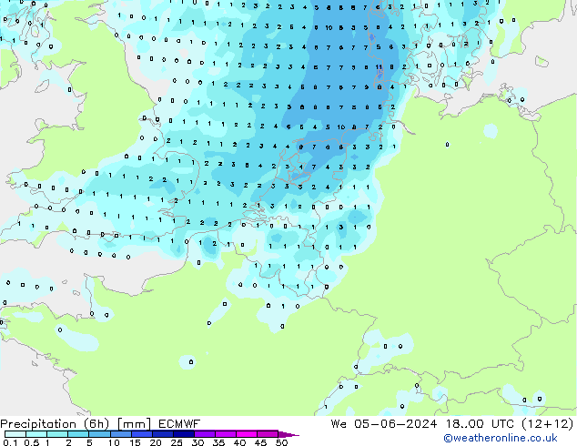 Z500/Rain (+SLP)/Z850 ECMWF Mi 05.06.2024 00 UTC