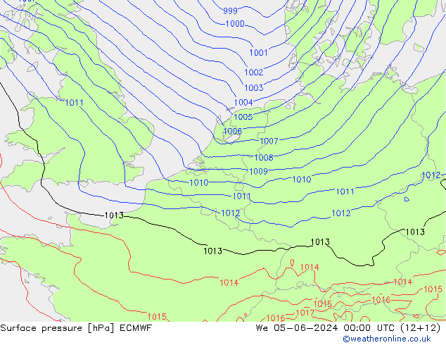 pressão do solo ECMWF Qua 05.06.2024 00 UTC