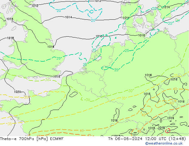 Theta-e 700hPa ECMWF Do 06.06.2024 12 UTC